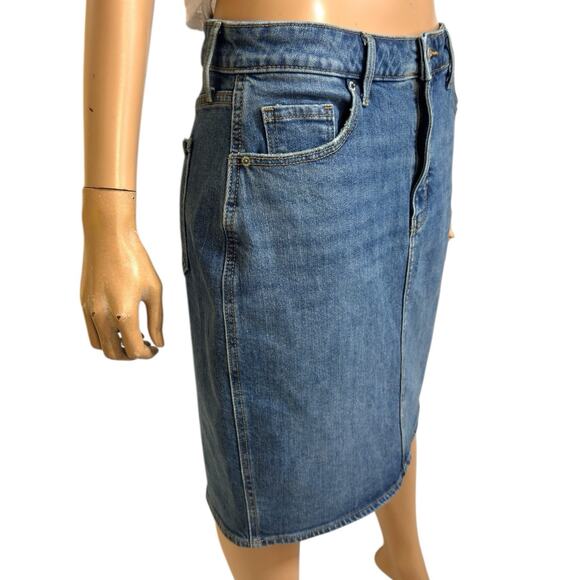 Old Navy Jean Skirt Size 10 Straight Y2K Grunge Streetwear Edgy Retro Minimalist - Picture 10 of 15